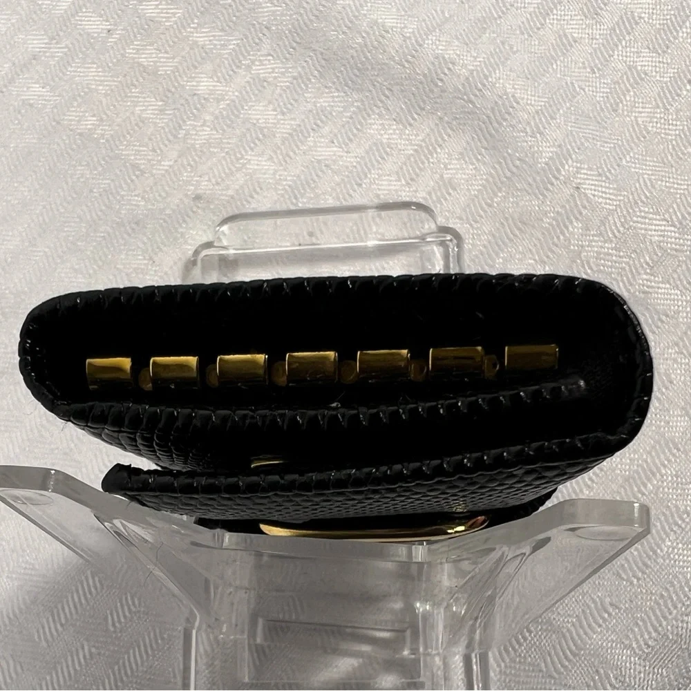 Salvatore Ferragamo Vara Black Lizard Embossed Leather Key Case
